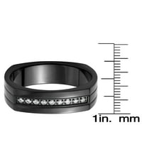 Крајбрежен накит црн позлатен не'рѓосувачки челик кубен цирконија квадратен прстен