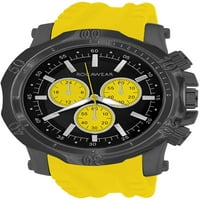 Rocawear Преземен бирање хронографски кварц движење црно бирање жолт каиш машки часовник