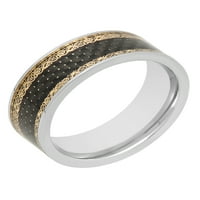Мажи од не'рѓосувачки челик и јаглеродни влакна жолти IP филигран опсег - машка прстен