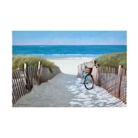 Henен Хуан Лу 'велосипед на плажа 2' платно уметност