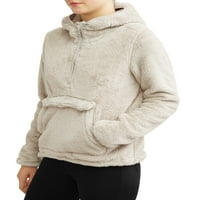Климатски концепти женски меки руно пуловер качулка