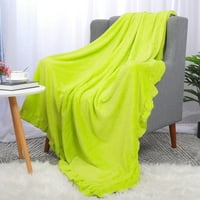 Уникатни поволни цени Декоративно фрлање ќебе со меки руно ќебиња 50 60 Зелена