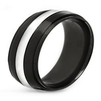 Крајбрежен накит со црно позлатен не'рѓосувачки челик жлечен прстен