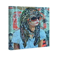 Пистата авенија мода и глам wallидна уметност платно отпечатоци 'Кети Хиршфелд - Дух животно' портрети - црно,