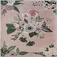Килими Америка Хана VA40D Роуз Градина Пинк Флорална Транзициска розова област килим, 5'x7 '