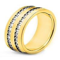 Крајбрежен накит злато позлатен не'рѓосувачки челик кубни цирконија прстен