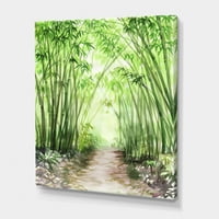 ДизајнАрт „Малиот пат низ бамбус шума“ Традиционално печатење на wallидови на платно