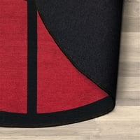 Добро ткаена чудесна бубамара чудесен симбол на бубамара црвена 3'11 тркалезен килим