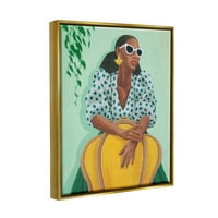 Стипска стилска жена трендовски портрет убавина и модно сликарство злато лебдеј врамен уметнички печатен wallид