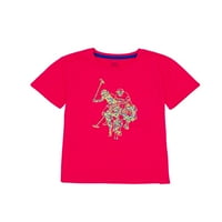 С. Поло Асн. Девојки цветни печатени графичка маица, големини 4-18
