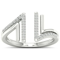 1 4CT TDW Diamond 10K Бело злато Паралелно линиски прстен