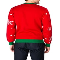 Машки грда џемпер Зимски одмори грди Божиќни џемпери празнични забави за мажи плетени пуловер џемпер со светла