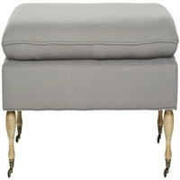 Хемптон класична глам перница врвна клупа со кастери, челична сива боја