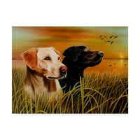 Трговска марка ликовна уметност „ловечки кучиња“ платно уметност од Кларенс Стјуарт