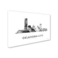 Трговска марка ликовна уметност „Оклахома Сити Оклахома Скајлин WB-BW“ платно уметност од Марлен Вотсон