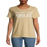 Греј од Грејсон Социјална женска еднаква графичка маица со кратки ракави