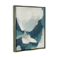Слупено четкано апстрактно сино и беж апстрактно сликарство, сиво пловила, врамена уметничка печатена wallидна