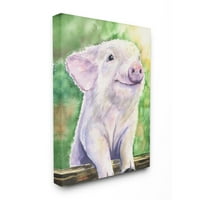 Stuple industries бебешка свиња животно зелена акварела сликарска слика платно wallидна уметност од Georgeорџ