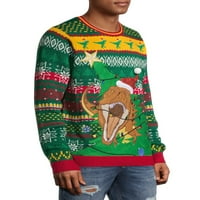 Време на празници за мажи и големи машки божиќен џемпер