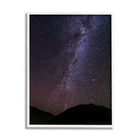 Stuple Industries Throwling Night Stars Milky Way Shining над планините Фотографија бела врамена уметничка