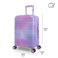 Iftly Hardside Fiberge Fibertech Set, 20 Carry-on багаж и 28 Проверен багаж, пастелно небо