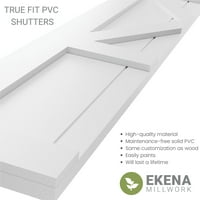 Ekena Millwork 18 W 61 H True Fit PVC Center X-Board Farmhouse Fixed Mount Sulters, Thermal Green