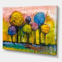 Шарени пејзажни дрвја Импресионистичко IV сликарство платно уметничко печатење