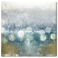 Wynwood Studio Canvas Pine River Апстрактни текстури wallидни уметности платно печати сино метално злато 12x12