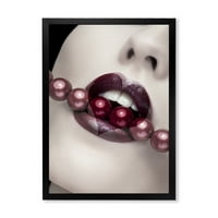 DesignArt 'Бисери низ устата со модерно уметничко печатење на усните во форма на срце