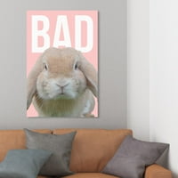 Wynwood Studio Animals Wall Art Canvas Print 'Bad Bunny' Farm Animals - розова, кафеава боја