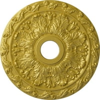 Ekena Millwork 7 8 OD 5 8 ID 1 4 P пролетен медалјон на таванот на лисјата, богато злато со рачно насликани