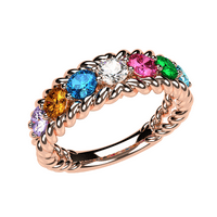 Нана јаже Мајка прстен 1- Избрани симулирани родилни камења, возрасни женски розови злато позлатена големина12-камен3-камен3