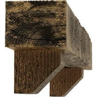 Ekena Millwork 8 H 8 D 60 W Rough Sawn Fau Wood Camplace Mantel комплет со Ashford Corbels, природен златен