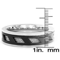 Крајбрежен накит од не'рѓосувачки челик црна покривка Quad кабел Влечен прстен