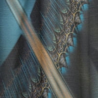 DesignArt 'Голема сино -кафеава фрактална цветна шема' Цветна панел за завеси