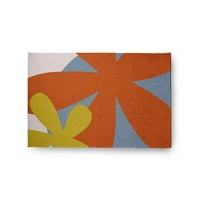 24 36 Едноставно Daisy Bold Flowers Современ и современ килим на Chenille, совршен портокал