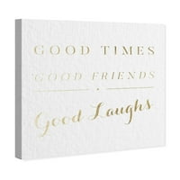 Винвуд студио типографија и цитати wallидни уметности платно печати „Добри времиња“ Семејни цитати и изреки - злато, бело