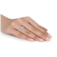 Карат Т.В. Држете го мојот дијамантски ветувачки прстен во сребро со 18к жолто злато, големина 5