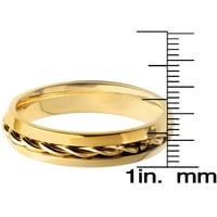 Крајбрежен накит златен позлатен не'рѓосувачки челик изопачен прстен за јаже
