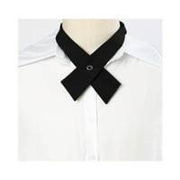 Прилагодлива криза-крос-крст школа униформа со цврста боја на вратот на вратот на вратот за мажи црна боја