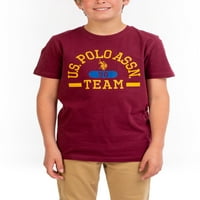 С. Поло Асн. Графичка маица со кратки ракави за момчиња, големини 4-18