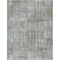 Добро ткаени апстрактни торонто модерна четка за четкички рамни сиви сини сини 5'3 7'3 килим за површина