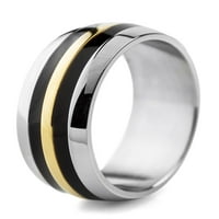 Крајбрежен накит три бои од не'рѓосувачки челик, куполен прстен