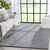 Добро ткаени опалски сртот текстурирано цврсто сиво модерно крзно од фау 3'11 тркалезен килим