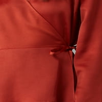 Чудата на женски долги ракави ткаени блуза за завиткување