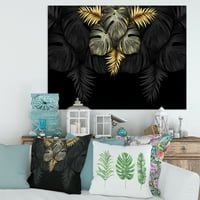 Златни и црни тропски лисја IV сликање платно уметнички принт