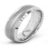 Крајбрежен накит со четкан раб купола титаниум бенд прстен