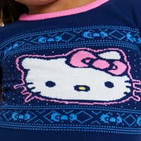 Здраво Кити девојки фустан од џемпер, големини 4-12