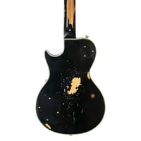 Sawtooth Relic Series Heritage Електрична гитара со свирка торба Chromacast Pro, сатенска црна боја