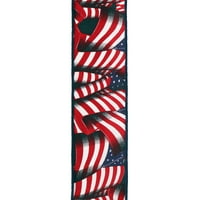 2,5 Американско знаме жична лента, патриотско црвено бело и сино, дворови од Гвен Студио